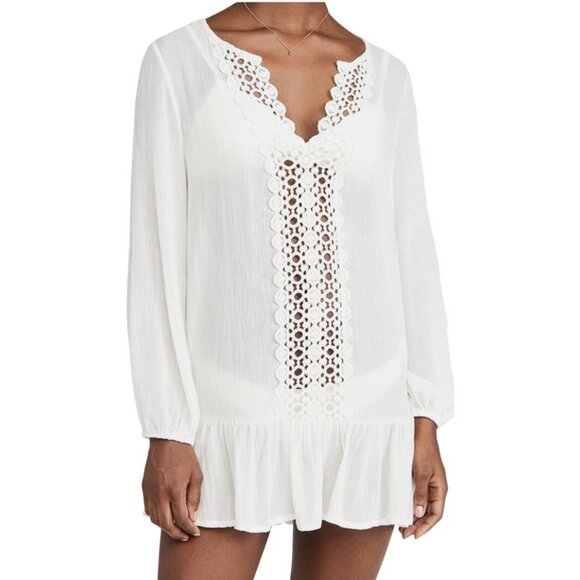 EBERJEY Summer Of Love Elba Cover-up Dress In White Small NWT - Picture 1 of 10